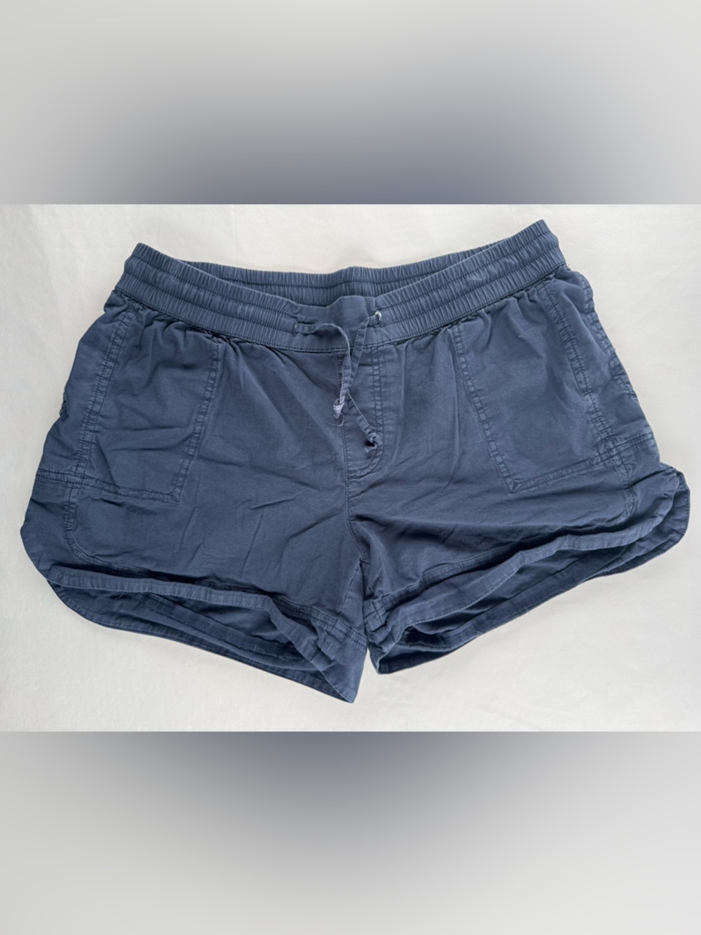 Aventura Navy Blue Organic Cotton High Waisted Drawstring Shorts